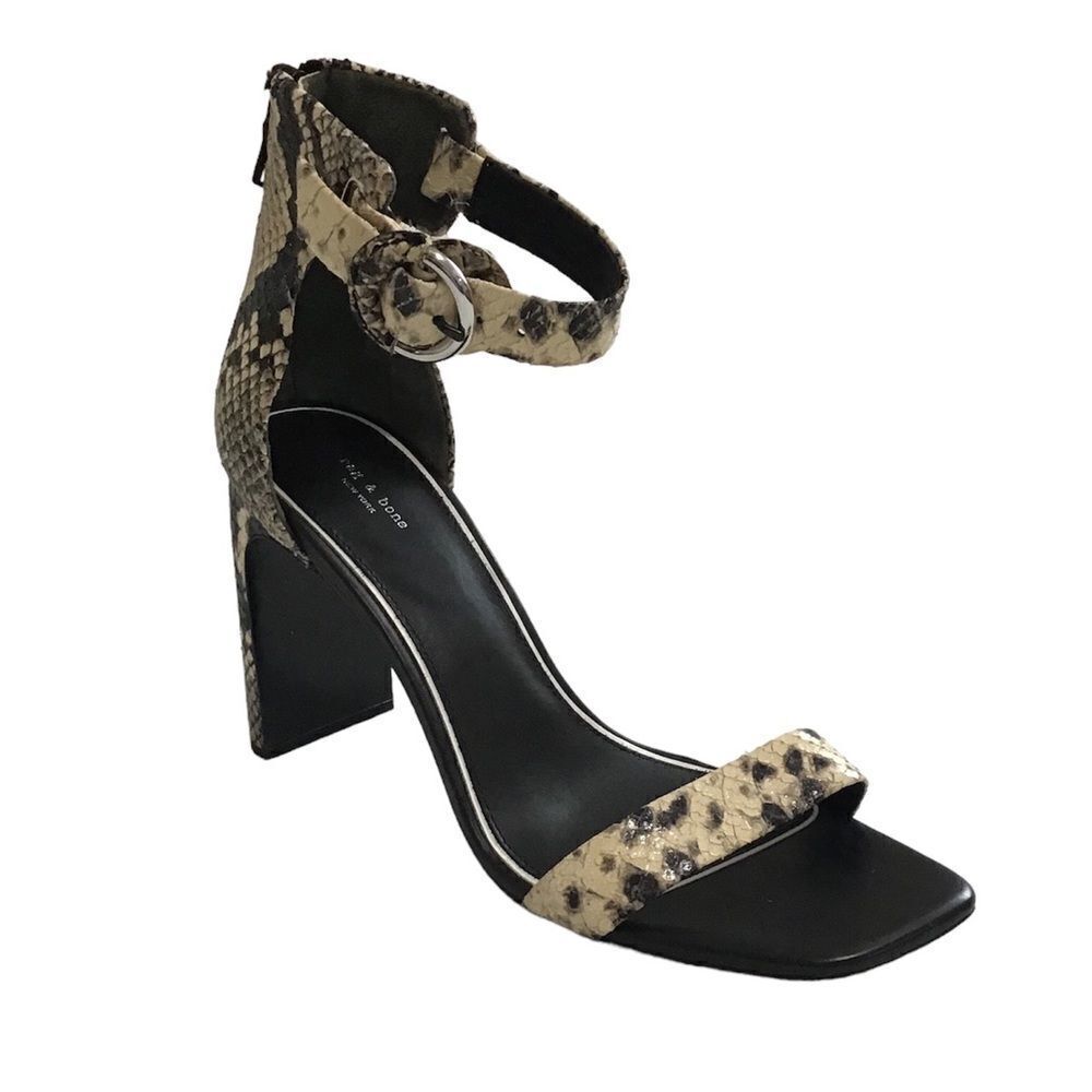 rag & bone Ellie Snake Skin Sandals Size 39.5